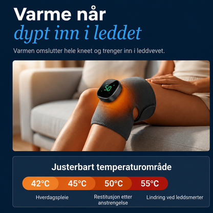 VitalNorge KneePro justerbar varme 42–55°C for kneleddet