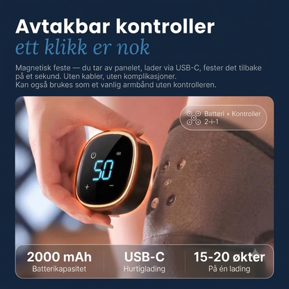 VitalNorge KneePro avtakbar kontroller med USB-C og 2000 mAh batteri