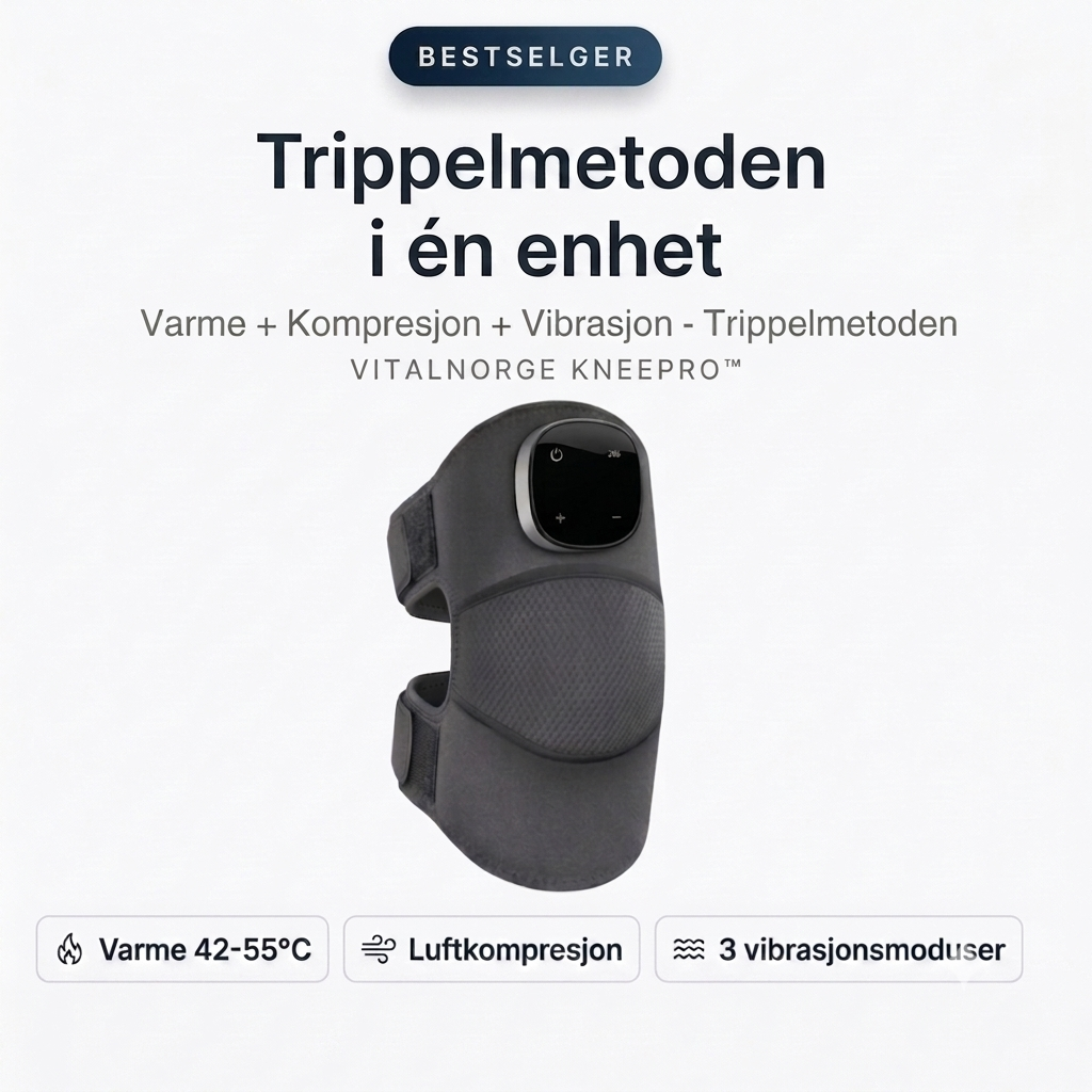 VitalNorge KneePro trippelmetode – varme, luftkompresjon og vibrasjon